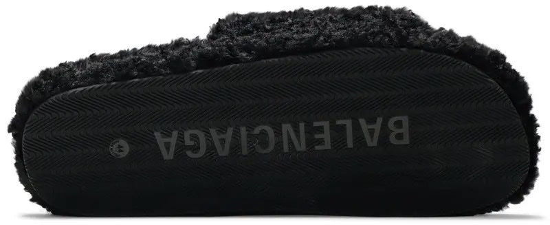 Balenciaga Furry Slides 'Black
