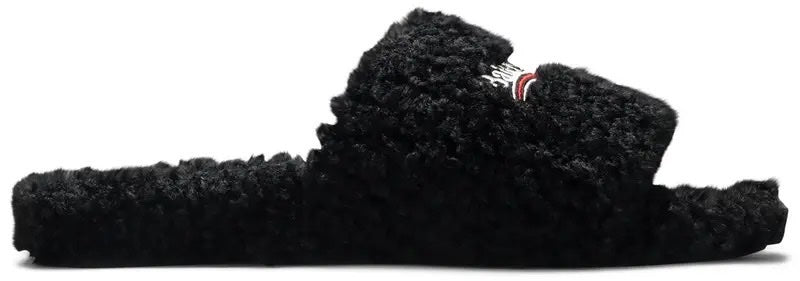 Balenciaga Furry Slides 'Black